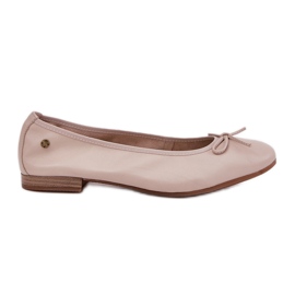 Kvinders læder ballerinas maciejka p6800-04 beige