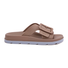 Duftende kvinder flip flops med en dekorativ spænde zaxy RR285076 beige