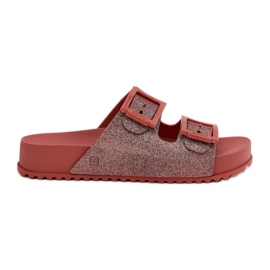 Duftende kvinder flip flops med glitter og spænder zaxy rr285025 beskidt pink lyserød