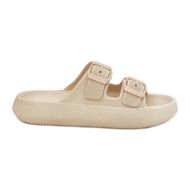 Inna Kvinders flip flops på platformen med beige spænder