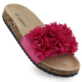 Kvinders flip flops med blomster Pink Evento 8319 lyserød