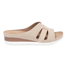 Shelvt Kvinders beige flip flops