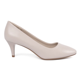 Lysegrå pumper Sergio Leone beige