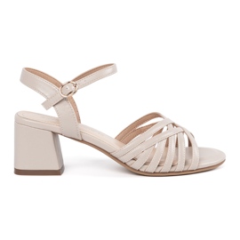 Kvinders beige sandaler Sergio Leone