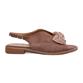 S.Barski Kvinders sandaler med fladhælede bue s. Barski Kv51-014 Dark Beige