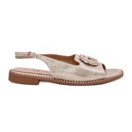 S.Barski Kvinders sandaler med en dekorativ detalje af S. Barski Kv51-081 PLN gylden
