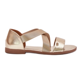 EVento Flade kvinders sandaler med fleksible gyldne striber gylden