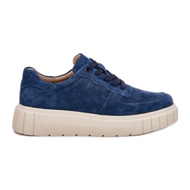 EVento Kvinders ruskind sneakers på platform Navy Blue blå