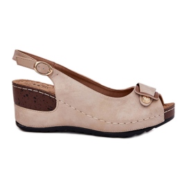 EVento Kvinders lette sandaler til komfortsko beige-guld gylden
