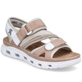 Kvinders sandaler Rieker 64064-31 beige lyserød