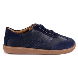 Barfodet kvinders lædersko Olivier Eliza Navy Blue blå