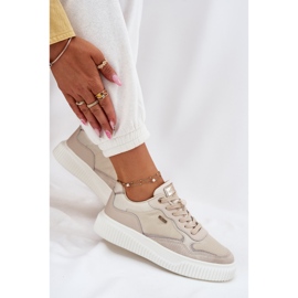 EVento Sneakers i læder til kvinder på platformen, beige