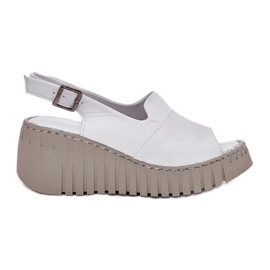 ARTIKER Kvinders sandaler lavet af naturligt læder til en Wedge Artker 54C0786 White hvid