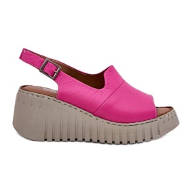 ARTIKER Kvinders sandaler lavet af naturligt læder til en Wedge Artker 54C0789 Fuchsia lyserød