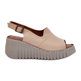 ARTIKER Kvinders sandaler lavet af naturligt læder på Wedge Artker 56C0957 Beige
