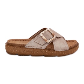 Kvinders flip flops med inblu ED000025 beige