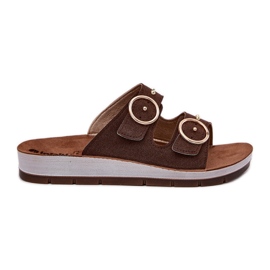 Komfortable kvinders inblu CP000054 Brown Flip -Flops brun