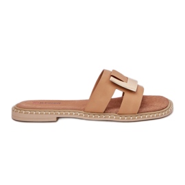 Kvinders flade flip flops med dekorativ detalje Artiker 56C1335 beige
