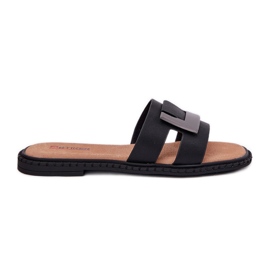 Flad kvinder flip flops med en dekorativ detalje Artiker 56C1336 sort