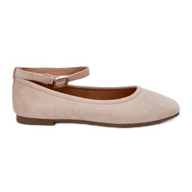 Eco Suede Ballerinas med et bælte og en beige klemme