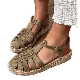 Grønne sandaler Espadrilles Gladiator fra Ekozamszu