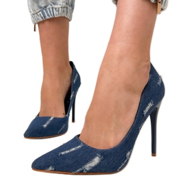 Navy Blue Heel Pumps blå