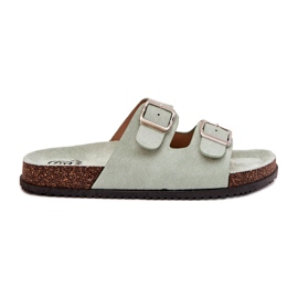 Kvinders flip flops med mynte spænder grøn