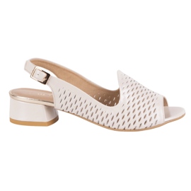Olivier Kvinders Openwork Leather Sandals N1871 ECRU beige