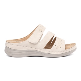 Seastar Letvægtslys flip flops på en lav kile beige