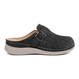 Seastar Sort flip flops med en fuld næse og en spænde