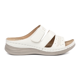 Seastar Lys hvid flip flops på en lav kile