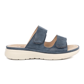 Komfortable kvinders velcro flip flops blå