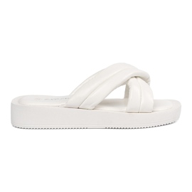 Hvide platformsflip-flops til kvinder
