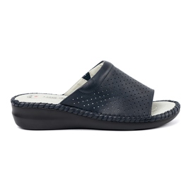 J. Star Flip flops med en læderindsats marineblå