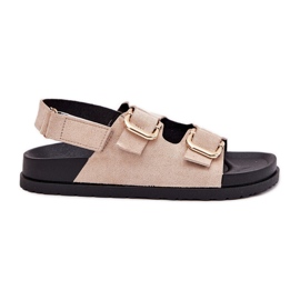 Kvinders sandaler med lys tiggere klemmer beige