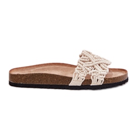 Kvinders flip flops på Cork -platformen beige