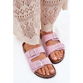 Kvinders flip flops på Cork -platformen Lavendel spænder violet