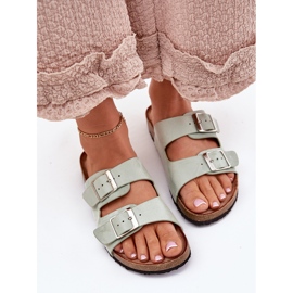 Kvinders flip flops på Cork Platform Mint Clamps grøn