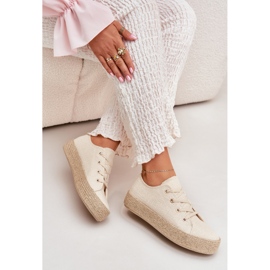 Kvinders sneakers på platformen med Braid Beige