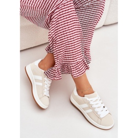 Kvinders sneakers sportssko med øko læder beige