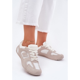 Kvinders sportssko med Eco Suede White og Beige