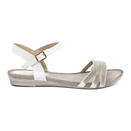 Shelvt Stilfulde kvinders sandaler med glitterstriber flerfarvet