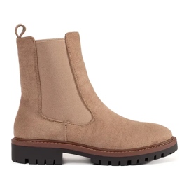 Ruskind beige chelsea støvler