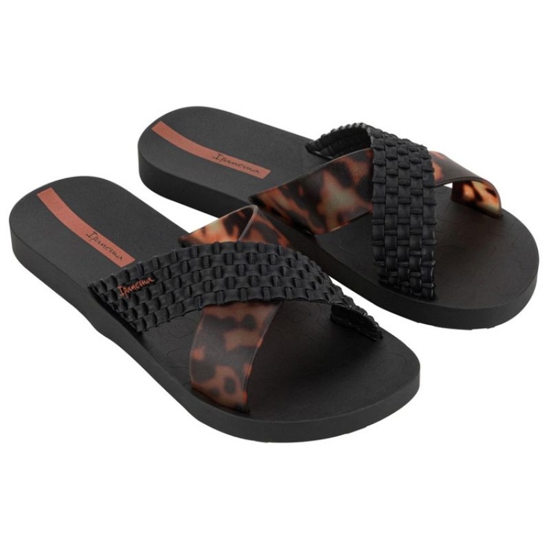 Ipanema Slide Slide 27214 BC402 Black Leopard Flip -Flops sort