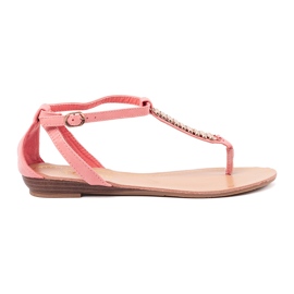 Shelvt Pink sandaler med gyldne dekorationer lyserød