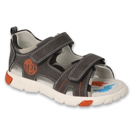 Befado børnesandaler med velcro, læderindsats, 170X101, grå