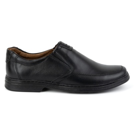 KOMODO Mænds sko lavet af naturlig læder slip-on 854k sort