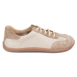 Barfodet minimalistisk læder wasak 0744w cappuccino beige