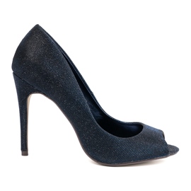 Seastar Navy Brocade pumper med bare fingre blå