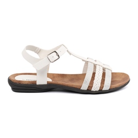 Goodin Hvide kvinders sandaler med dekorerede striber